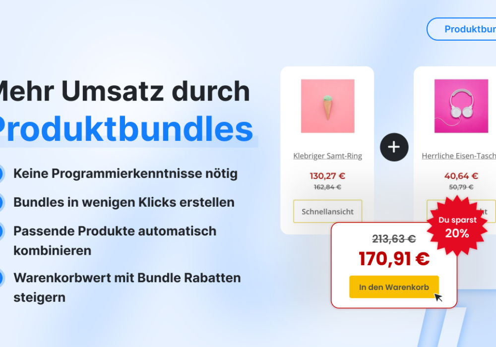 Produktbundles Extension für den JTL Shop & Returnless jetzt in der Pushly App