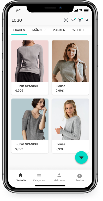 Online Shop App in Ihrem Look & Feel (grün)